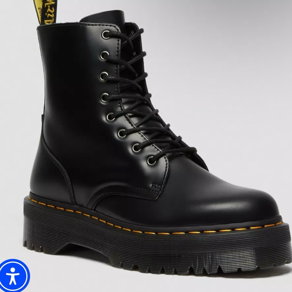 Black Leather Platform Boots